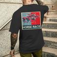 面白いtシャツ 馬tシャツ 競馬 馬 レース 乗馬 ジョッキー メンズ おもしろ 面白い グッズ ネタ 男性用 レトロ メンズTシャツ バックプリント 彼への贈り物