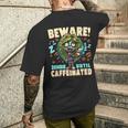 面白いコーヒーゾンビガール、カフェインが入るまでゾンビに注意 メンズTシャツ バックプリント 彼への贈り物