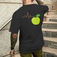 面白いハートビートekgアップルフルーツフルーツアップルギフト メンズTシャツ バックプリント 彼への贈り物