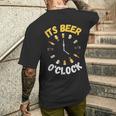 面白いビールoクロックティー。ナショナルビールデー、父の日に。 メンズTシャツ バックプリント 彼への贈り物