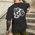 面白いブリタニー スパニエル犬のぞくグラフィック デザイン メンズTシャツ バックプリント 彼への贈り物