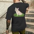 面白い手描きの犬-フレンチブルドッグ愛好家の贈り物 French Bulldogs Lovers メンズTシャツ バックプリント 彼への贈り物