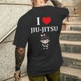 面白い柔術スポーツミニマリストかわいいシンプル柔術 I Love Jiu Jitsu メンズTシャツ バックプリント 彼への贈り物