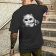 面白い猫 中指 皮肉 いたずらな 発言 メンズTシャツ バックプリント 彼への贈り物