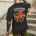 頭足類 タコ イカ 大ダコ 海洋学 メンズTシャツ バックプリント 彼への贈り物