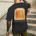食パン トースト 食べ物 思考 おもしろい グルテンフリー ノベルティ メンズTシャツ バックプリント 彼への贈り物