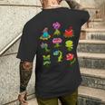 食虫植物 恋人 キッズ サラセニア ヴィーナス ハエトラップ メンズTシャツ バックプリント 彼への贈り物