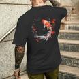 鯉 錦鯉 平和 親切 縁起 メンズTシャツ バックプリント 彼への贈り物