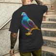 鳩 カラフル 動物 動物園 アートワーク 鳩 メンズTシャツ バックプリント 彼への贈り物