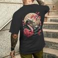 黒龍 桜 日本 美学 日本龍 メンズTシャツ バックプリント 彼への贈り物