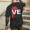 ２人で着るとハートが出来る Loveの文字になる 「Ve」カップル 恋人 メンズTシャツ バックプリント 彼への贈り物