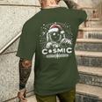 Cosmic Christmas Adventure ヴィンテージ宇宙飛行士サンタスペース メンズTシャツ バックプリント 彼への贈り物