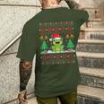 Frog Wearinganta Hat Christmas Lights Xmas Frog メンズTシャツ バックプリント 彼への贈り物