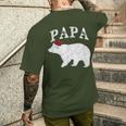 Papa Bear Xmas Buffalo Plaid Lights Matching Family Pajama メンズTシャツ バックプリント 彼への贈り物