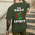 面白いクリスマス「The Xmaspirit」グラフィック メンズTシャツ バックプリント 彼への贈り物