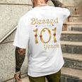 101歳の101歳の誕生日パーティの女王に祝福 長袖tシャツ メンズTシャツ バックプリント 彼への贈り物