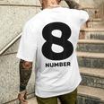 8 数字 メンズTシャツ バックプリント 彼への贈り物