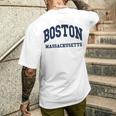 Boston Massachusetts Throwback Classic メンズTシャツ バックプリント 彼への贈り物