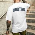 Burton Michigan Mi ヴィンテージ スポーツデザイン ネイビーデザイン メンズTシャツ バックプリント 彼への贈り物