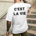 C'est Laie フランス語格言グラフィックデザイン メンズTシャツ バックプリント 彼への贈り物