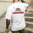 California Republic ノベルティ カリフォルニアベア カリフォルニアフラッグ メンズTシャツ バックプリント 彼への贈り物