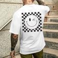 Camisa De Caraonriente A Cuadros Con Ojos Guiños Cara Feliz De Los Años 90 Camiseta Hombre Estampado Espalda Regalos para él
