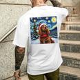 Cockerpanieltarry Night Christmasan Gogh Doganta Hat 長袖tシャツ メンズTシャツ バックプリント 彼への贈り物
