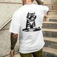 Cool Dj Cat ビニールレコード愛好家 メンズTシャツ バックプリント 彼への贈り物