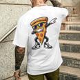 Dabbing Pizza スライス ダンス ピザ 幼児 男の子 ダンス 食通 メンズTシャツ バックプリント 彼への贈り物