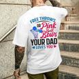 Dad Loves You Free Throw Or Pink Bows 性別発表 メンズTシャツ バックプリント 彼への贈り物