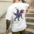 Dino Abraham Lincoln 4Th Of July Boys American Flag メンズTシャツ バックプリント 彼への贈り物