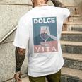 Dolceita Aesthetic Painting Italia Mountains Hikingpritz メンズTシャツ バックプリント 彼への贈り物