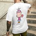 The Flintstones Dino Face Blue T-Shirt mit Rückendruck Geschenke für Ihn