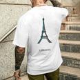 Europe ロンドン ブリテン エッフェル塔 パリ フランス メンズTシャツ バックプリント 彼への贈り物