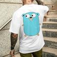 Go Golang プログラミング言語ロゴ マスコットゴファー メンズTシャツ バックプリント 彼への贈り物