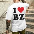 I Heart Bz イニシャル I Love BZ 姓 B Z メンズTシャツ バックプリント 彼への贈り物