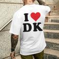I Heart Dk Initials I Love DK First And Last Name D K メンズTシャツ バックプリント 彼への贈り物