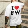 I Heart Fw Initials I Love FW First And Last Name F W メンズTシャツ バックプリント 彼への贈り物