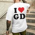 I Heart Gd Initials I Love GD First And Last Name G D メンズTシャツ バックプリント 彼への贈り物