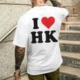 I Heart Hk Initials I Love HK First And Last Name H K メンズTシャツ バックプリント 彼への贈り物