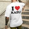 I Heart Kazu 名 I Love パーソナライズ メンズTシャツ バックプリント 彼への贈り物