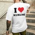 I Heart Kurumi ファーストネーム I Love パーソナライズ メンズTシャツ バックプリント 彼への贈り物