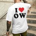 I Heart Ow Initials I Love OW First And Last Name O W メンズTシャツ バックプリント 彼への贈り物