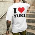 I Heart Yukiファーストネーム I Love パーソナライズ メンズTシャツ バックプリント 彼への贈り物