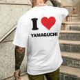 I Heart 山口 Japan Love 日本土産 メンズTシャツ バックプリント 彼への贈り物