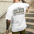 I'm Edwin Doing Edwin Things Edwin 名前 メンズTシャツ バックプリント 彼への贈り物