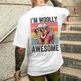 I'm Woolly Awesome 面白い レトロ メンズ レディース キッズ ウーリーマンモス メンズTシャツ バックプリント 彼への贈り物