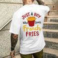 Just A Boy Who Loves French Fries フライドポテト じゃがいも ヴィーガン メンズTシャツ バックプリント 彼への贈り物