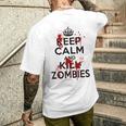 Keep Calm And Kill Zombies Carry Bloodplatter On メンズTシャツ バックプリント 彼への贈り物