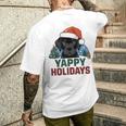Lab クリスマス ラブラドールレトリバー Yappy Holidays Dog メンズTシャツ バックプリント 彼への贈り物